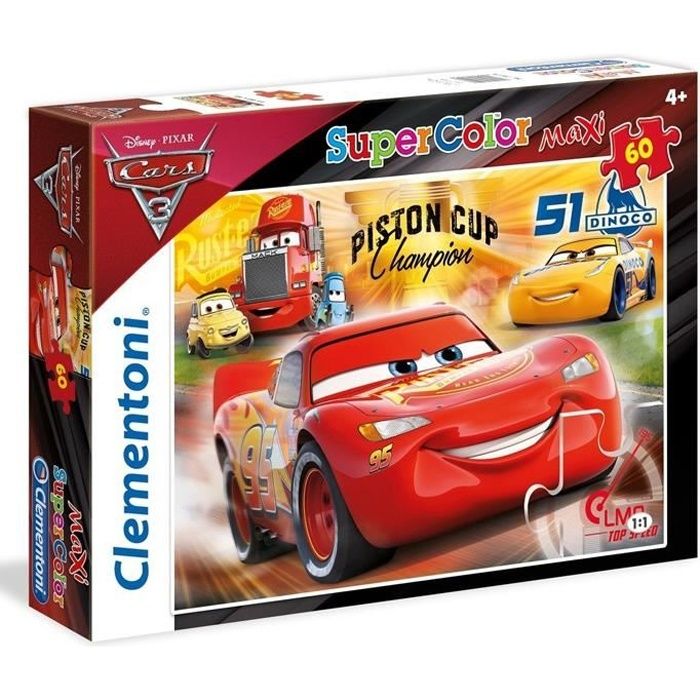 Puzzle Cars 3 - CLEMENTONI - 60 pièces - Pour enfant de 3 ans et plus ...