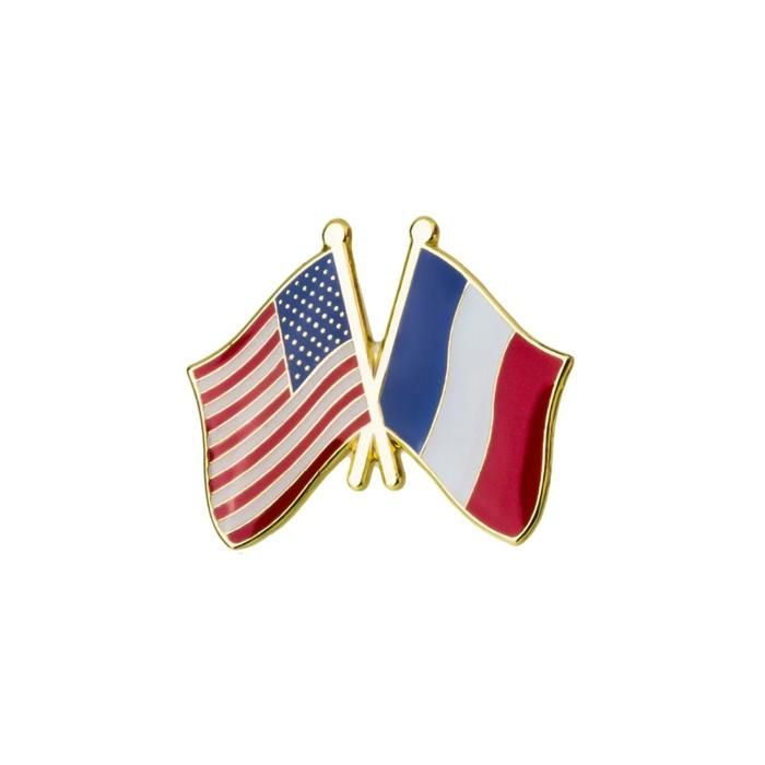 CLJ - Pins - Drapeaux Jumelage France USA - France Etats Unis - Unisexe - Jumelage - qualité de finition - Epingle - Broche - Badg