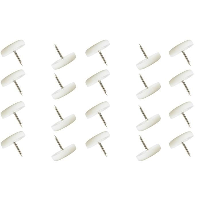 Lot de 10 embouts enveloppants pour fer plat 20x5mm blanc patin chaise type  IKEA