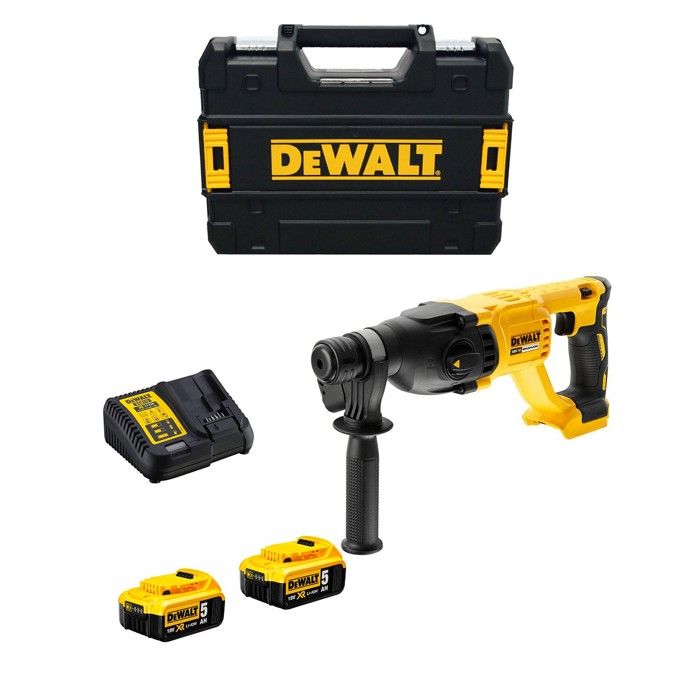 Perforateur DEWALT DCH133P2X 2 Batteries 5Ah Chargeur DCB115 Coffret TSTAK II