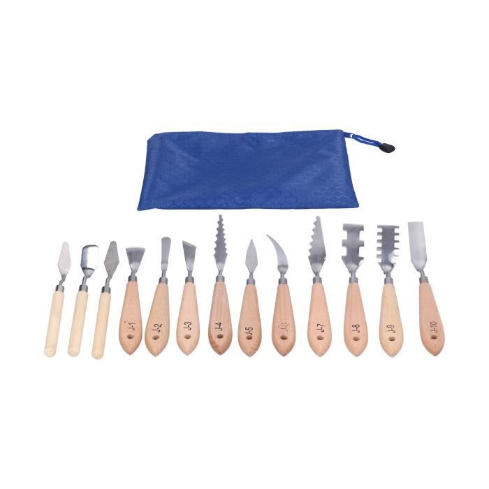 Set De 5 Couteaux à Peindre En Acier Inoxydable - Spatules Palette Pour Huile Et Acrylique - Manche Antidérapant - Pour Artistes