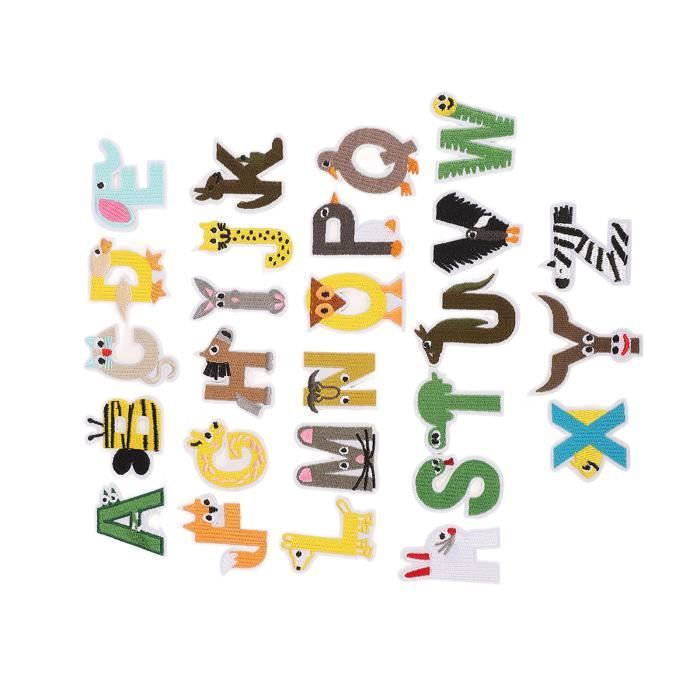 52 Lettres à Coudre Ou à Repasser Avec Bordure Noire - A-Z, Pour Customiser Vêtements, Sacs, Déco - 10