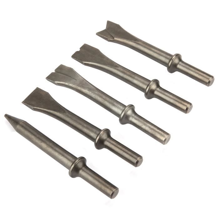Lot De 3 Embouts Longs Pour Outil Pneumatique - Poinçon, Ciseau Plat, Coupe-boulon - Acier Trempé