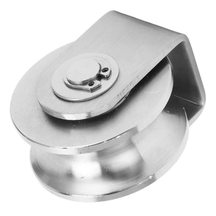 Roue à Rainure En Acier Inoxydable Forme V – Support Robuste Pour Portail Coulissant Et Rails Inversés