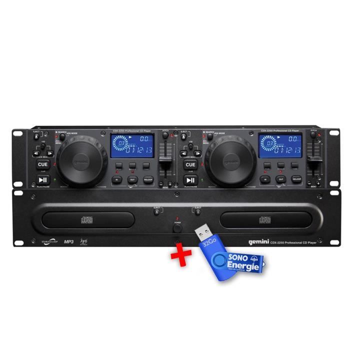 Gemini CDX-2250 double lecteur DJ CD MP3+ Clé USB 32G