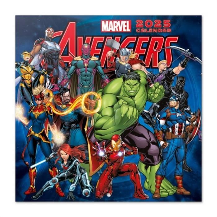 Calendrier mural - GRUPO ERIK - Marvel Comics Avengers - 30x30cm - 2025 - Multicolore 