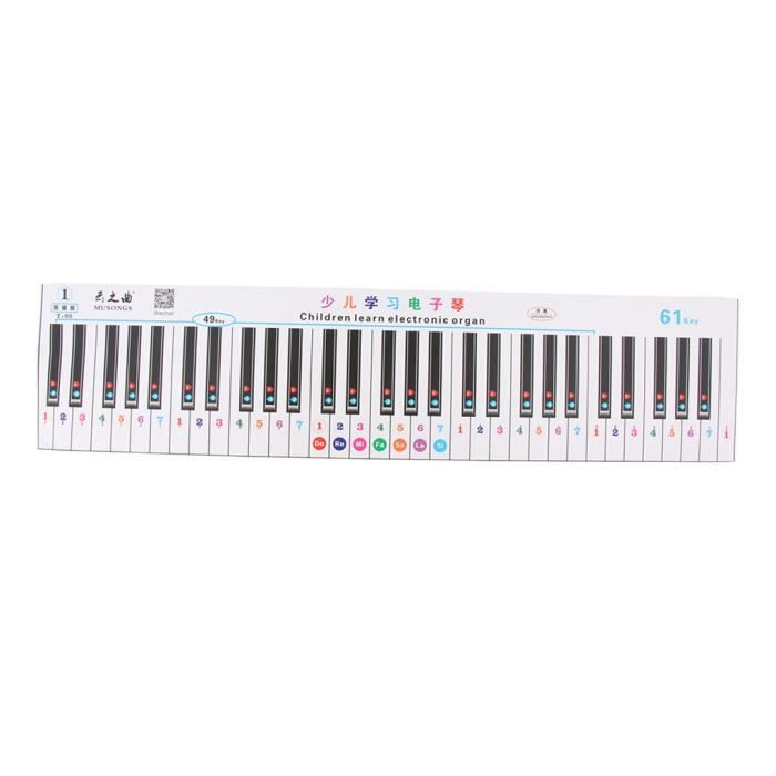 Autocollant Note Clavier De Piano Électronique Pour Claviers 49/61 Touches  T-03