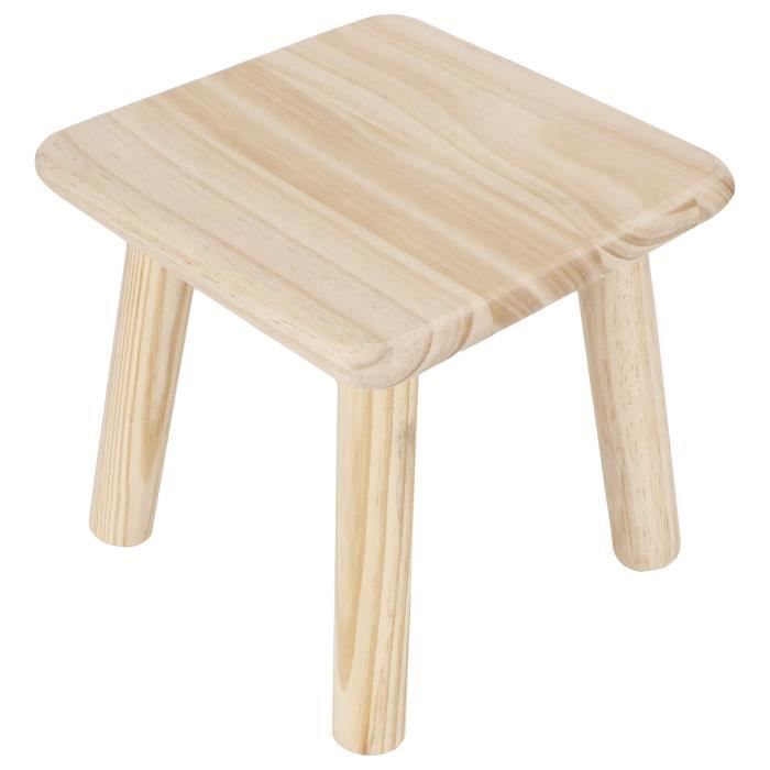 Xuy Tabouret De Bebe Carre En Bois Avec Tapis Antiderapant Couleur Du Bois Cdiscount Maison