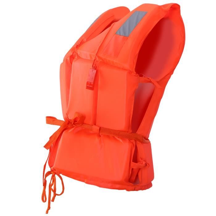 Meilleurs prix pour Gilet de sauvetage Natation Nautisme Plage Veste de sécurité d'aide à la survie en plein air avec sifflet Adulte Orange