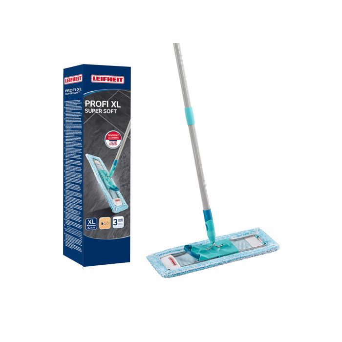 3 Serpillières De Rechange Pour Balai Leifheit Profi XL - Microfibre Très Absorbante, Lavable à 60°C, Largeur 47 Cm