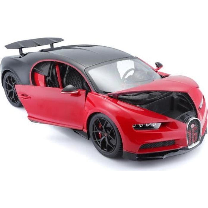 Voiture miniature - MAISTO - Bugatti Chiron Sport - En métal - Noir et rouge