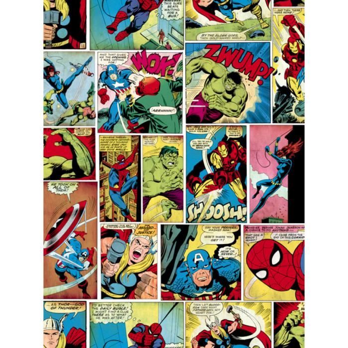 Bande Dessinée Marvel Papier Peint en Multicolore