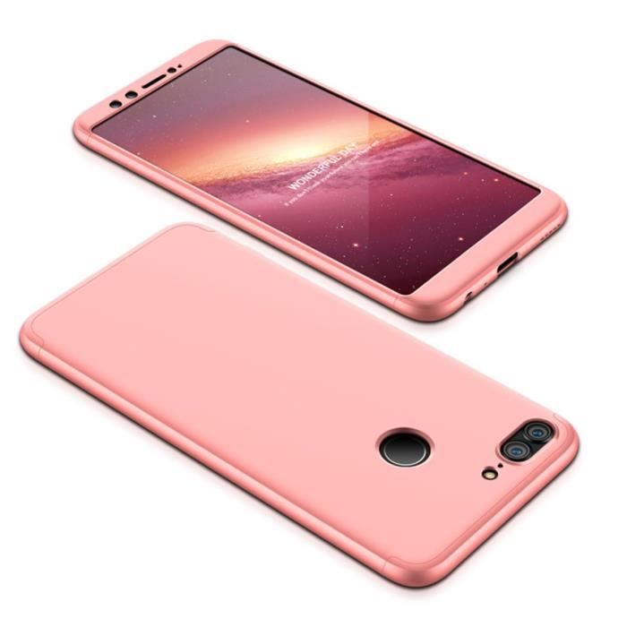 Coque 360° Complète Huawei Honor 9 Lite + Film Verre Trempé - Protection Choc Et Rayures, Argent Noir