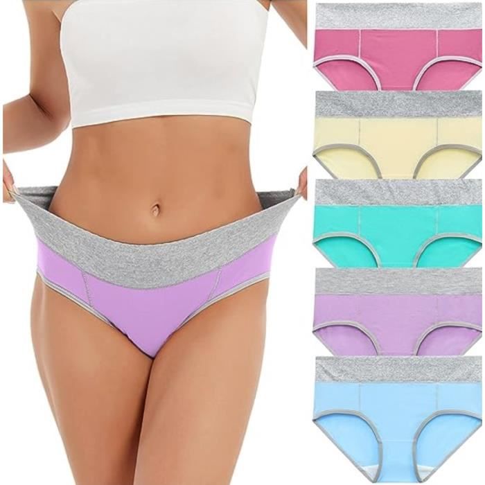 Timegard Culottes En Coton Pour Femmes Taille Haute Sans Couture Couvrance Totale Sous-Vêtements Confortables