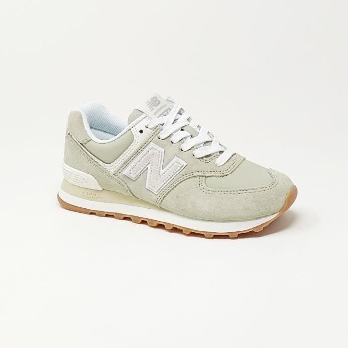 Basket New Balance 574 - Femme - Vert - Lacets - Textile - Confortable