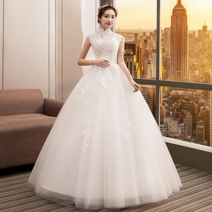 Robes de mari e 2021 nouvelle mari e debout collier une paule