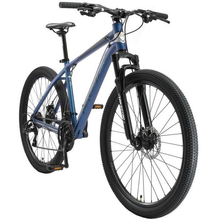 VTT BIKESTAR 27 5 Pouces 21 vitesses Shimano frein a disque Hardtail Bleu Argent