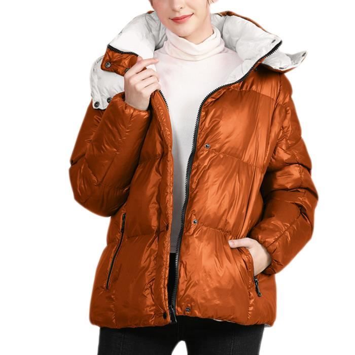 Doudoune duvet femme orange sale