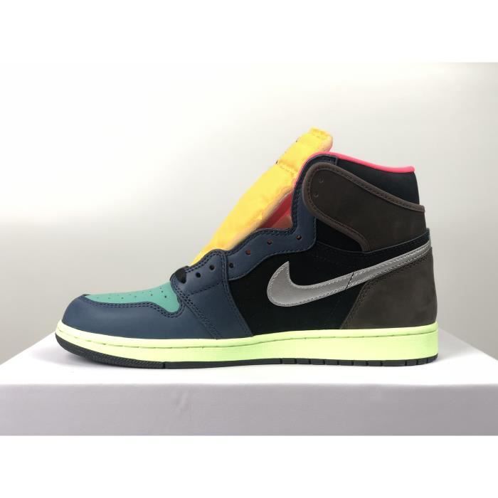 Airs Jordans 1 Retro Oreo Chaussures de Basket AJ1 Femme Homme Noir Marron  Jaune Bleu Noir Marron Jaune Bleu - Cdiscount Chaussures