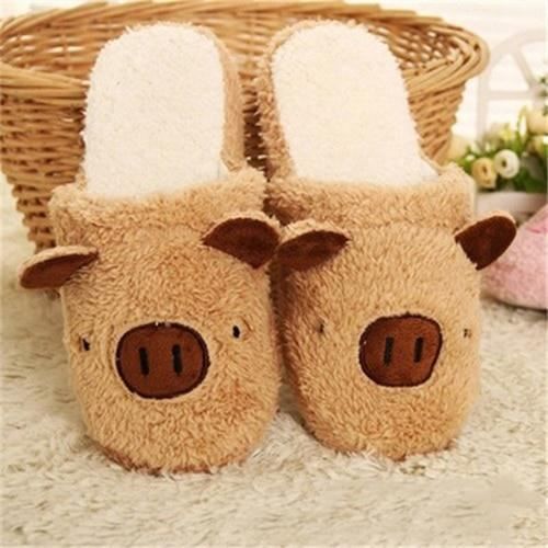 Pantoufles Hiver IBLUELOVER - Chaussons Peluche Thermique - Anti-dérapants - Femmes/Hommes - Taille 38-42