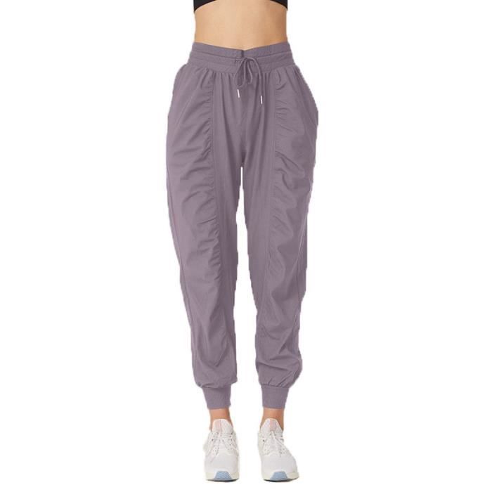 femme pantalons de survêtement séchage rapide plis aptitude lache fonctionnement loisirs slim hip hop sarouel violet