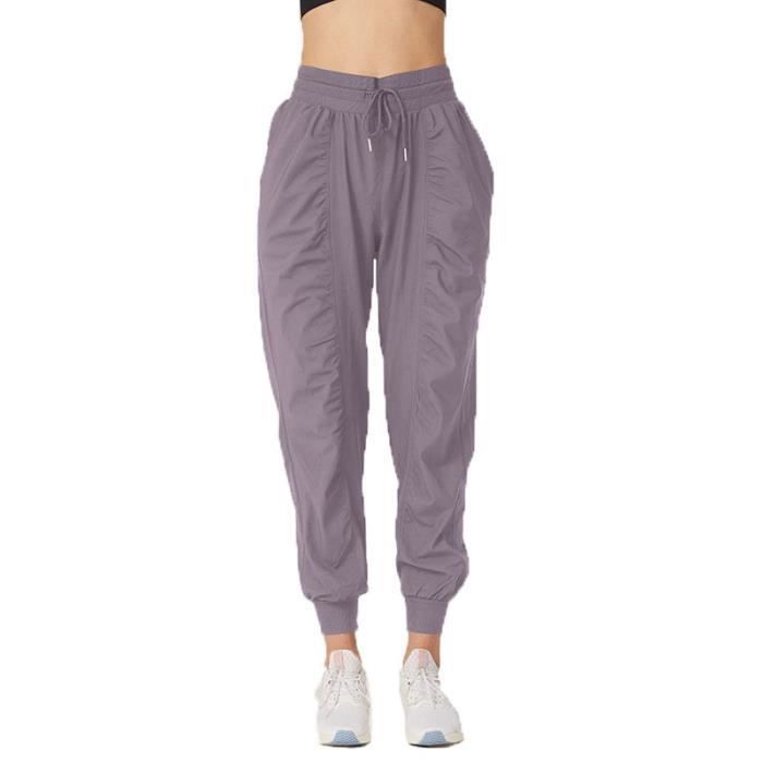 Femme Pantalons de survêtement Séchage rapide Plis Aptitude Lache Fonctionnement Loisirs Slim hip hop Sarouel Violet