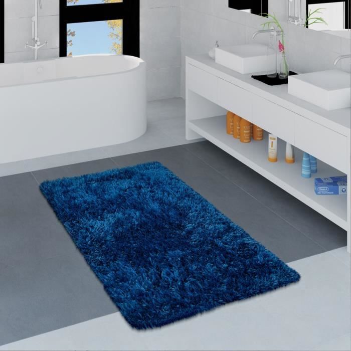 Tapis de bain antidérapant 60x60 velours PRESTIGE bleu Turquoise
