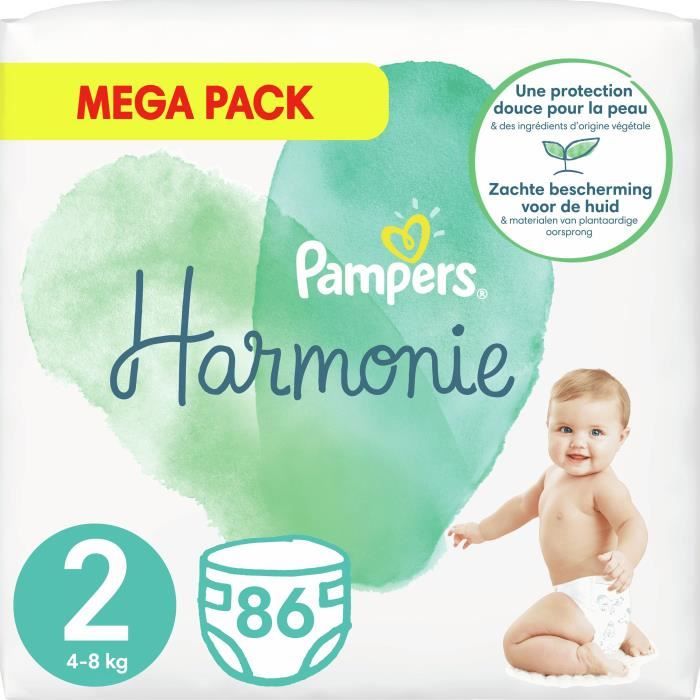 Pampers Harmonie Taille 2, 86 Couches - Cdiscount Puériculture & Eveil bébé