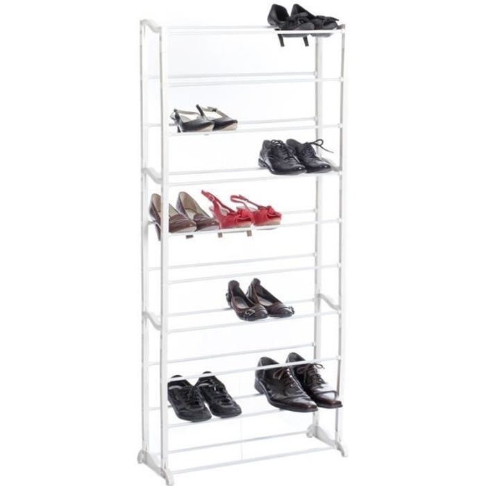 Etagere A Chaussures 30 Paires Blanc Achat Vente Meuble A