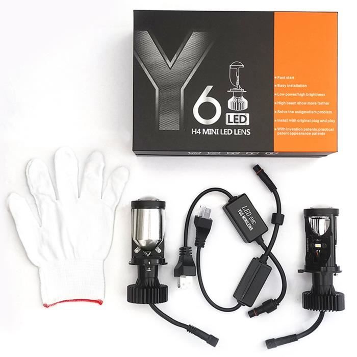 Qiilu Phare Moto Rond Universel Avec Clignotants Ambrés - Support Inclus - Noir Pour Moto, ATV, Électrique