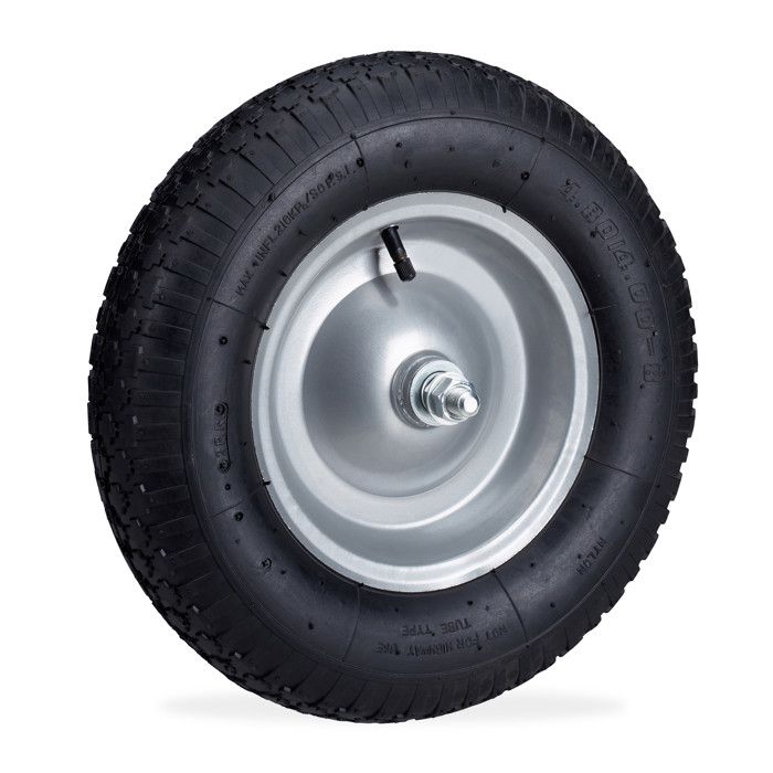 2,50-4 Roue De Diable Pneumatique Avec Roulement à Billes - Moyeu Asymétrique 16mm