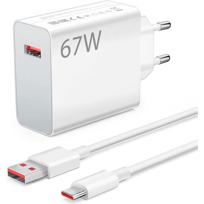 Chargeur Rapide 120W Turbo Avec Câble USB-C 6A 1m – Compatible Xiaomi, Redmi, POCO (Note 13 Pro+, 14 Ultra, F6 Pro, Pad 6…)