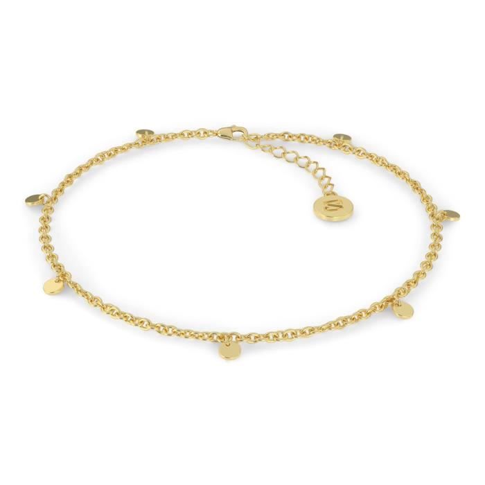 SERASAR - Bracelet de cheville en argent sterling pour femme Coin - Or - Cadeau de bijoux de mariage pour sœur ou amie