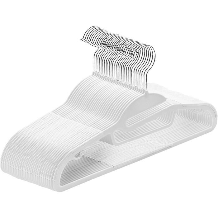 ABHENG Lot De 20 Cintres Ultra-Robustes Antidérapants – Plastique Gris Avec Caoutchouc TPR Et Barre Horizontale, Gain De Place Énorme (41,5 Cm)