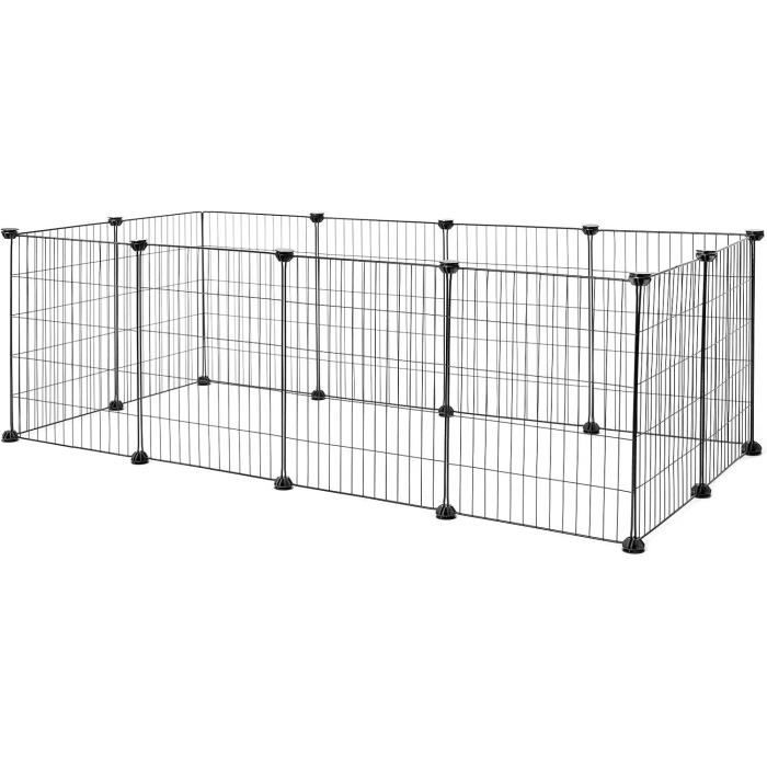 Comparer les prix de lionto Parc Ouvert en Métal enclos Petits Animaux Parc Petits Animaux Cage Extensible 144 X 74 X 46 cm33