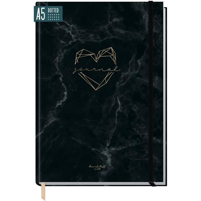 Trendstuff Bullet Journal Intime A5 Avec élastique [pailleté] 156 Pages - Carnet à Pois
