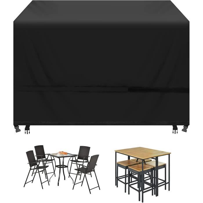 Accessoire Terrasse Housse Meubles Jardin - Tissu Oxford 420D Imperméable - Anti-UV, Vent, Pluie, Neige 175x175x74 Cm