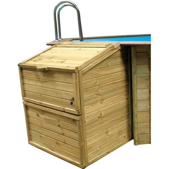Coffre de filtration en bois pin sylvestre pour piscine H 1,19 m - SUNBAY