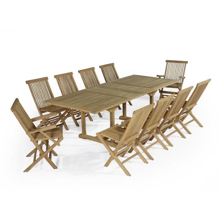 Salon De Jardin En Teck Qualite Ecograde Vienne 10 Places Achat