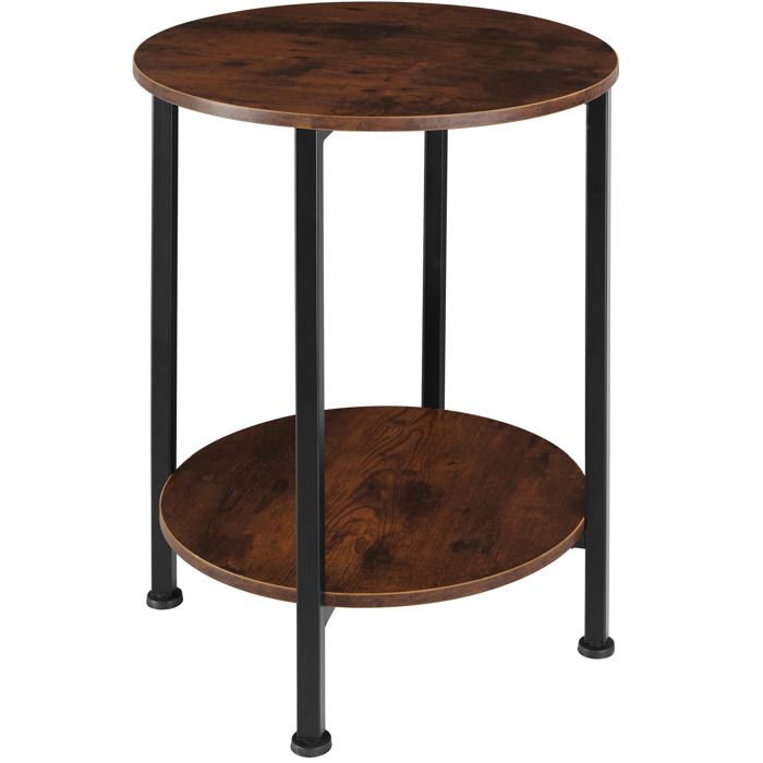 tectake table d'appoint ballina style industriel table basse table de canapé table de chevet bois mdf - marron foncé