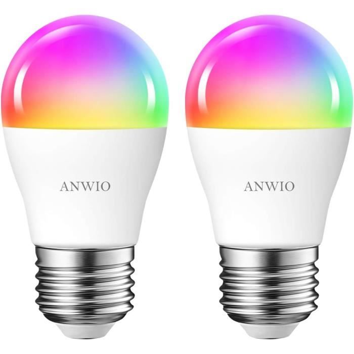 5W Ampoule Led Wifi Et Bluetooth E27 Dimmable Et Multicolore, Tuya App
