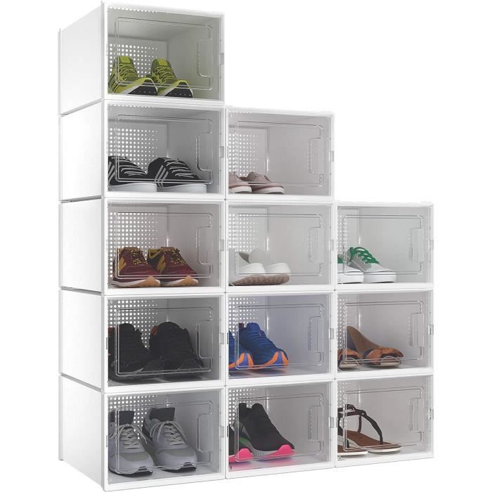 4 Pièces Boîte À Chaussures En Plastique Chaussure En Plastique Porte-Chaussures À Ouverture