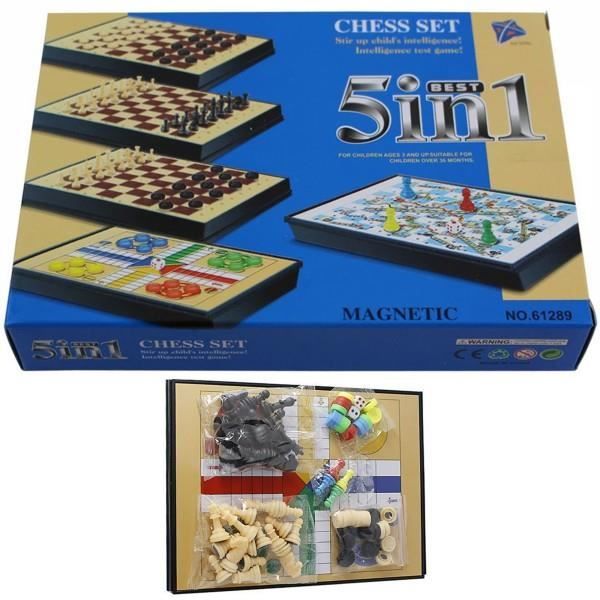 Jeu D'Échecs 3 En 1 En Bois - Échecs, Dames Et Backgammon - Echiquier Pliable Portable 24cm