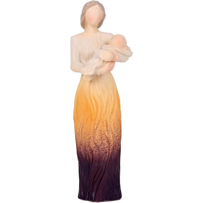 Statue Couple En Bois Sculptée à Main - Décoration Maison Bureau - Cadeau Anniversaire Mariage