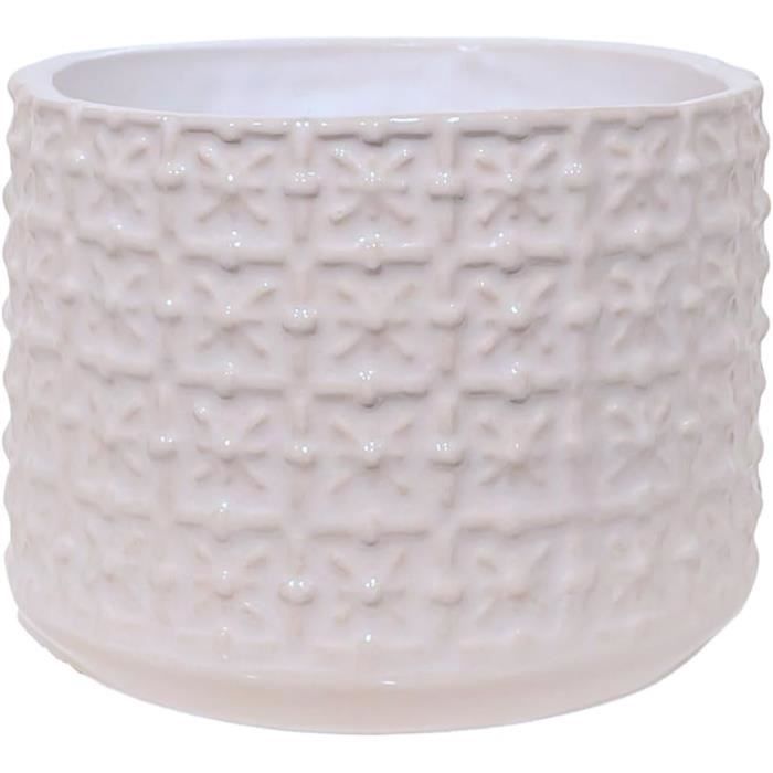 Nordring Pot De Fleur Cross - Pots De Fleurs Décoratifs Couleur Pour Intérieur Style Rétro Créatif S (10 Cm ø), Mauve, Céramique