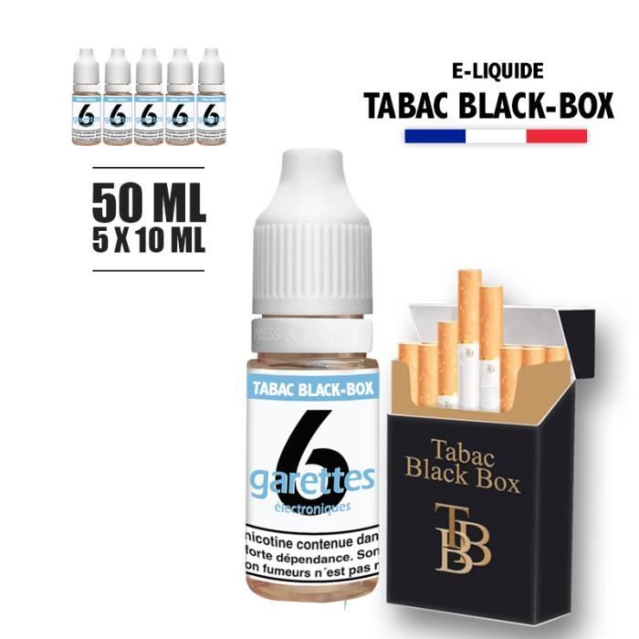 E-liquide 50ML saveur TABAC BLACK BOX avec 18MG de nicotine (e-liquide id :  PROD3137) - (5x10ML)