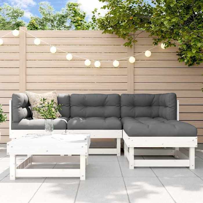 vidaXL Salon de jardin 5 pcs bois massif - vue 8