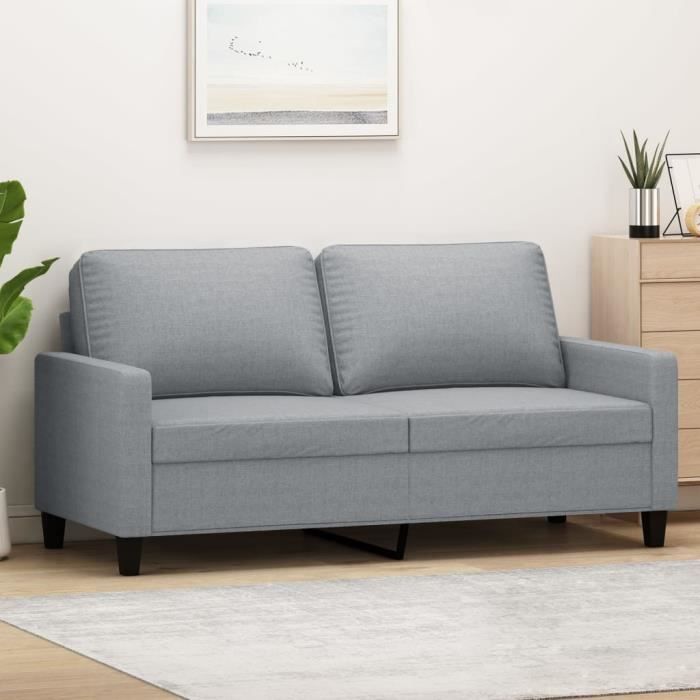 Divan - Sofa Moderne Canapé à 2 places - Gris clair 140 cm Tissu 22,65Kg, FR2023