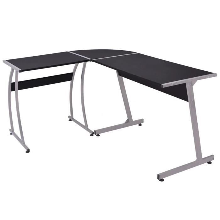 vidaXL Bureau dangle en forme de L Noir 20132