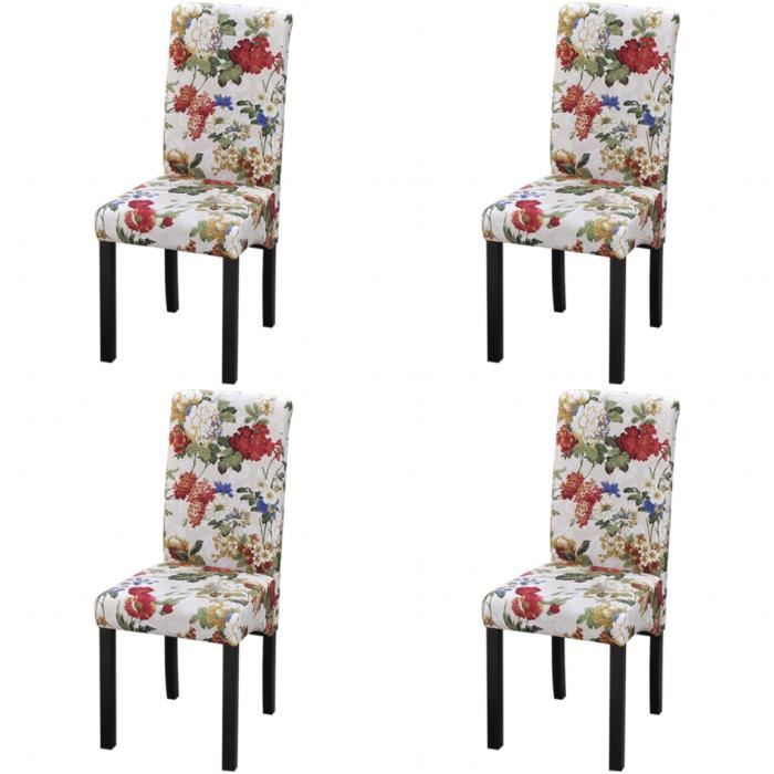 vidaXL Chaises de salle à manger 4 pcs Multicolore Tissu